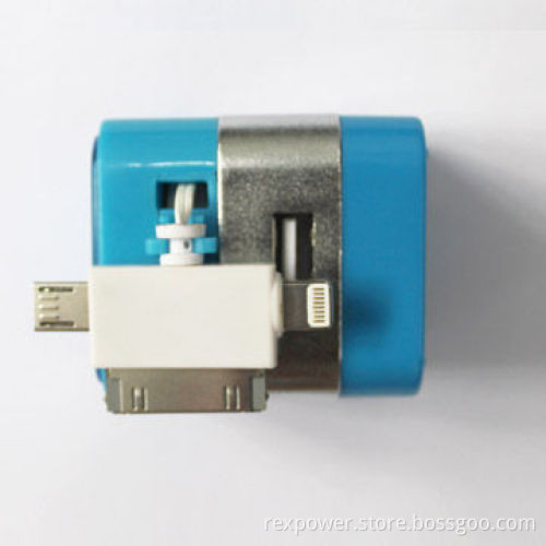 Multiple interface plug, silvery metal plate in the middle, linear fashion, appearance conciseNew